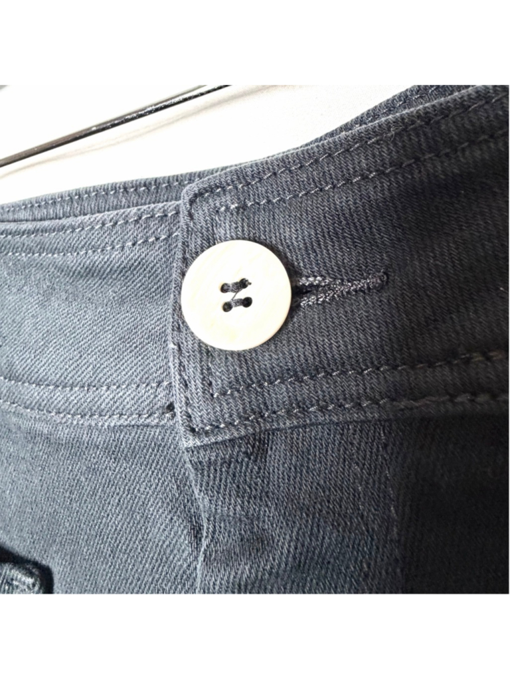 Women's MIOU MUSE Black Wide Leg High Rise Raw Hem Jeans Size Small - Picture 3 of 5